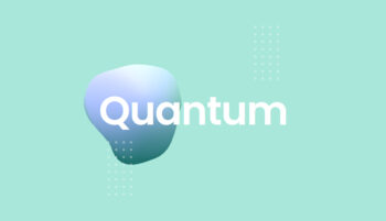 3D blob shape with Quantum written in front