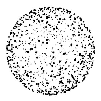 A 3D sphere made out of hundreds of black dots